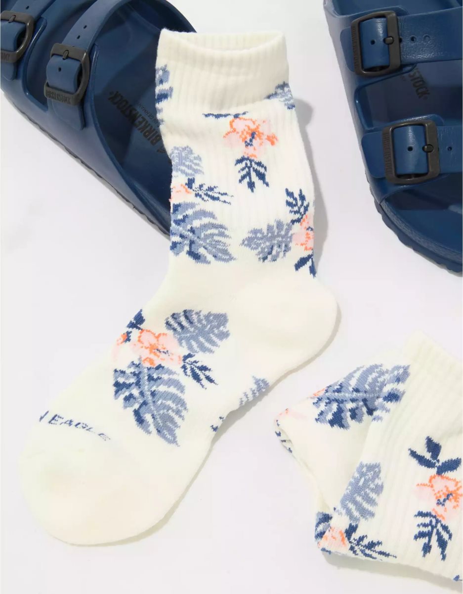 Chaussettes American Eagle AE Monstera Crew Blanche Homme | VEC-62027194